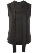 Each X Other Front Straps Sleeveless Blouse, Women's, Size: Small, Brown, Polyester/wool