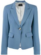 Emporio Armani One Button Blazer, Women's, Size: 42, Blue, Viscose/spandex/elastane/acetate/polyester