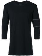 Thom Krom Stitch Detail Cropped Sleeve Top - Black