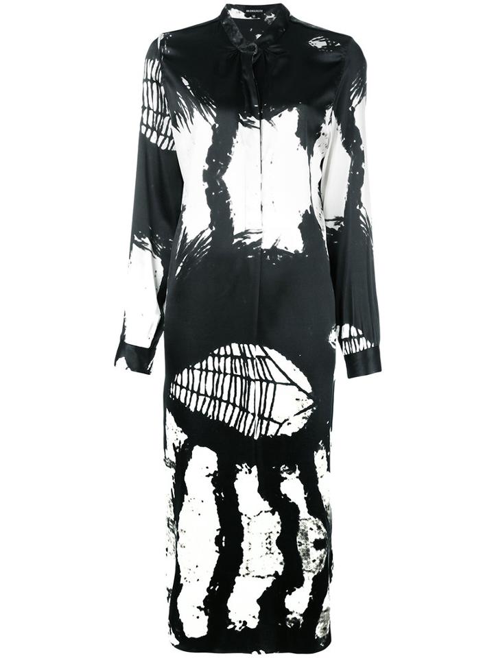 Ann Demeulemeester Abstract Print Midi Dress, Women's, Size: 36, Green, Silk/spandex/elastane