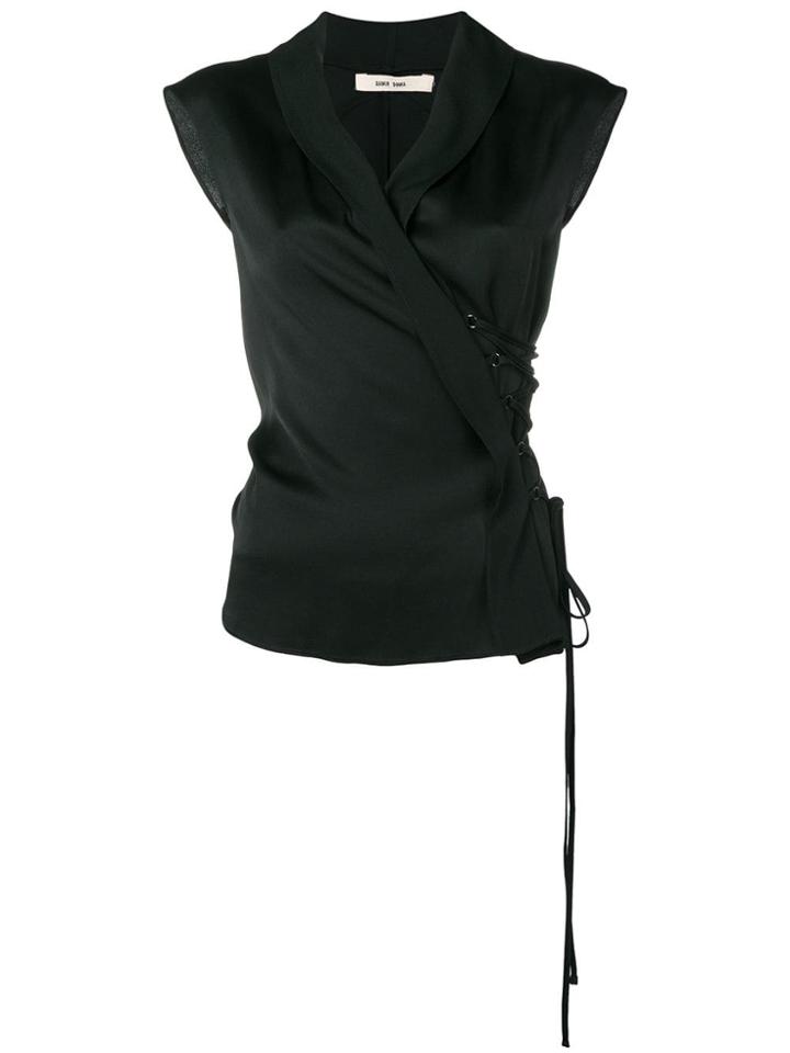 Damir Doma Sleeveless Wrap Blouse - Black