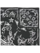 Givenchy Vintage Hell Print Scarf, Men's, Black, Silk/cotton