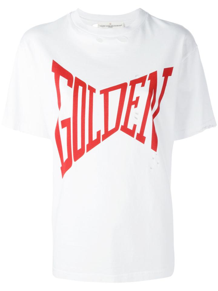 Golden Goose Deluxe Brand - Golden Print T-shirt - Women - Cotton - Xs, White, Cotton