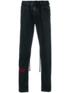 Off-white Checkered Detail Jeans - Grey