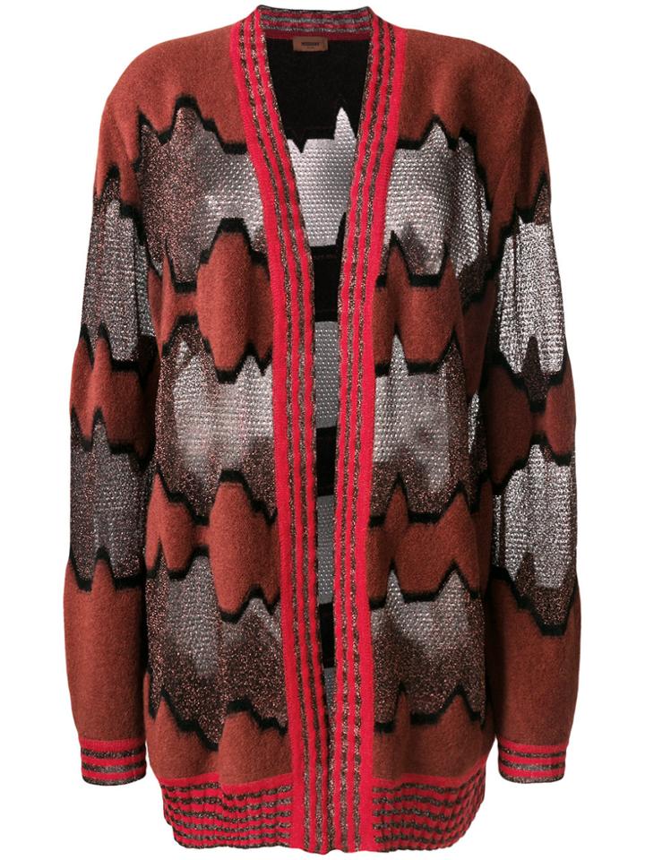 Missoni Sheer Panel Long Cardigan - Yellow & Orange