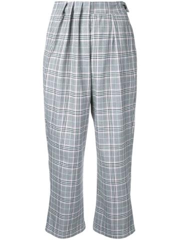 Gwen Salakaia Checked Cropped Trousers - Grey