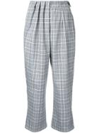 Gwen Salakaia Checked Cropped Trousers - Grey