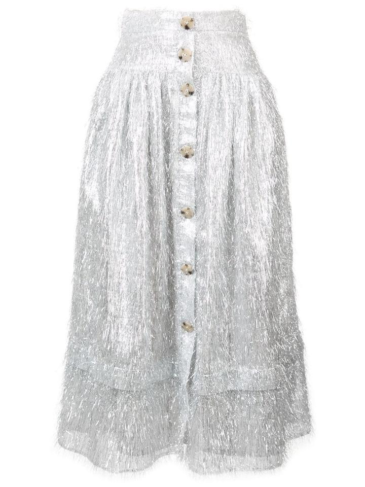 Rejina Pyo Midi Full Skirt, Women's, Size: 8, Grey, Polyester