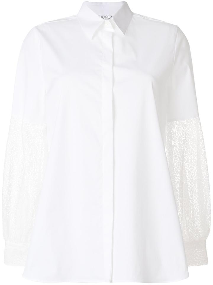 Neil Barrett Lace Panelled Shirt - White