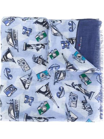 Kiton Sketch Print Scarf