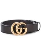 Gucci - Gg Signature Buckle Belt - Men - Leather/metal - 90, Brown, Leather/metal