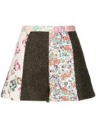 Red Valentino Flared Patchwork Shorts - Multicolour