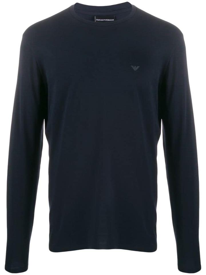 Emporio Armani Printed Logo Longsleeved T-shirt - Blue