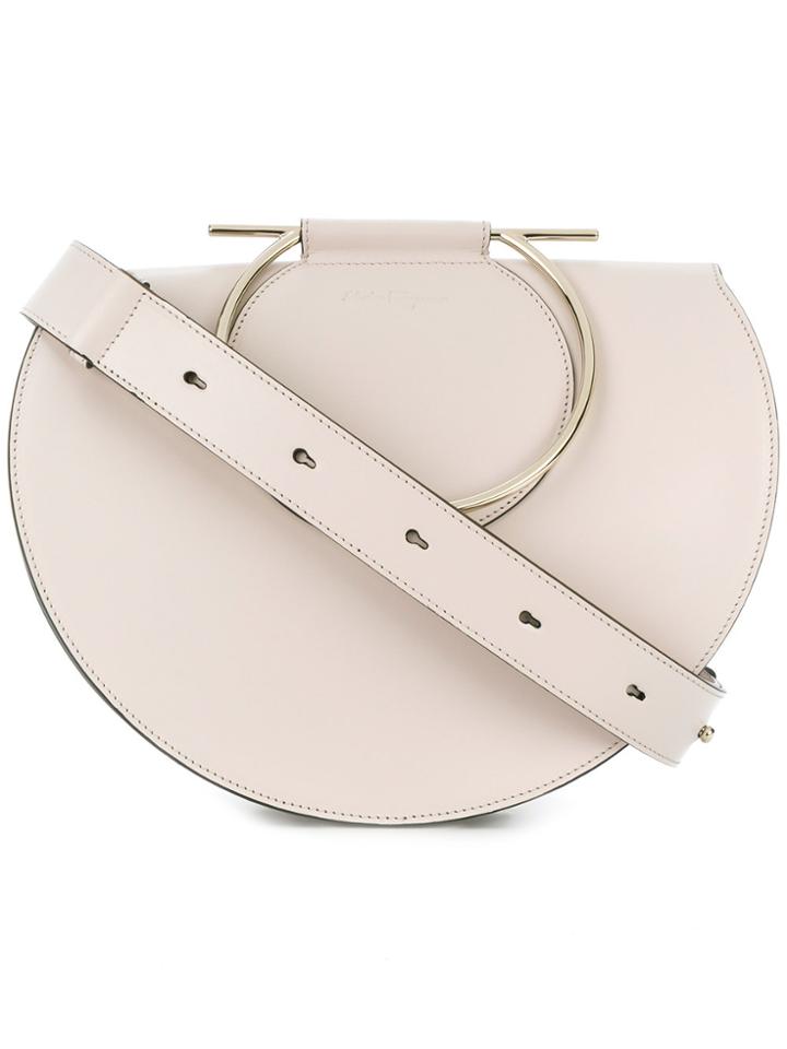 Salvatore Ferragamo Large Gancini Flap Bag - Pink & Purple