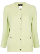 Chanel Vintage Logo Buttoned Up Knitted Top - Green