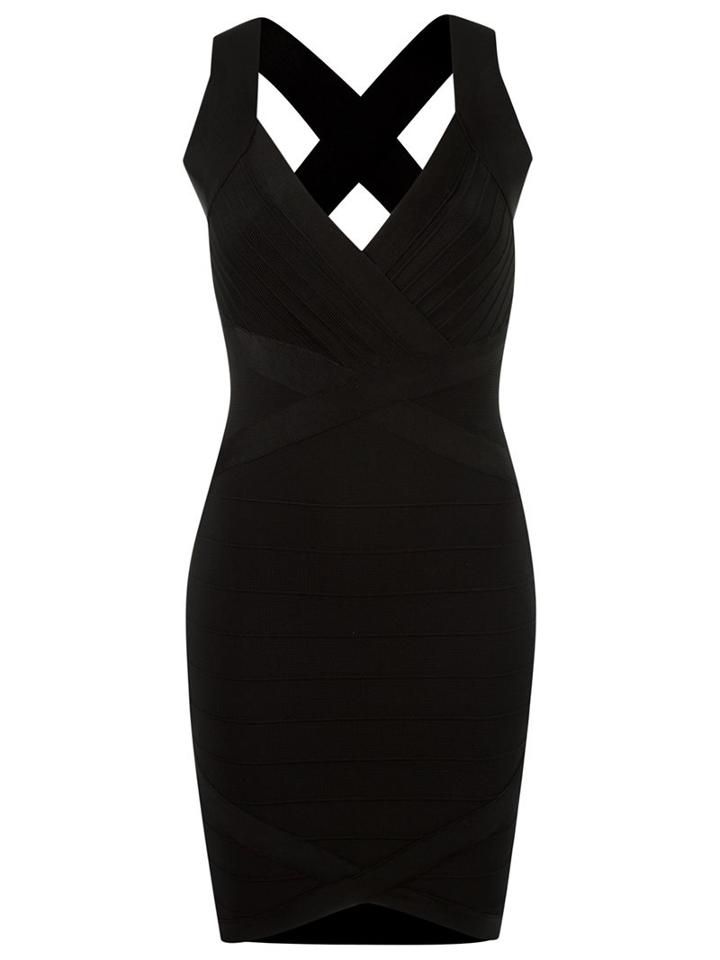 Andrea Bogosian V-neck Dress, Women's, Size: P, Black, Spandex/elastane/viscose/polyimide