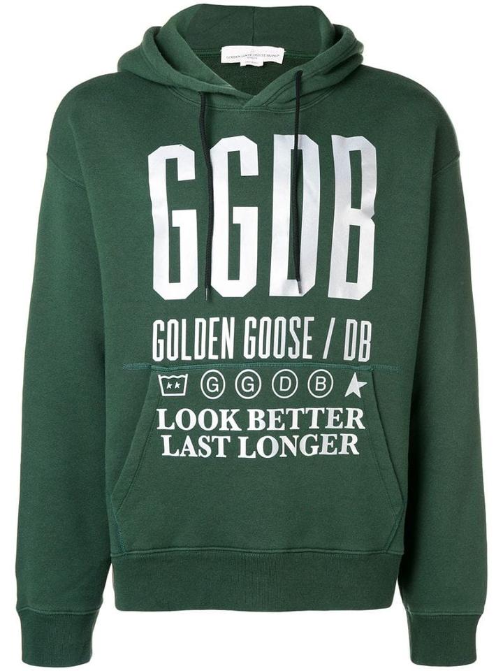 Golden Goose Script Printed Hoodie - Green