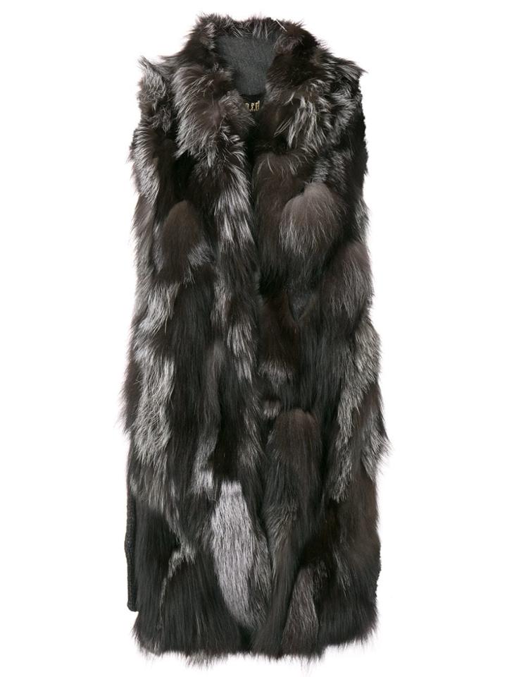 S.w.o.r.d 6.6.44 Sleeveless Fur Jacket - Grey