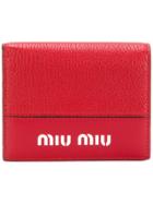 Miu Miu Logo Plaque Wallet - Red