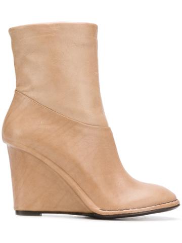 Del Carlo Wedged Ankle Boots - Nude & Neutrals