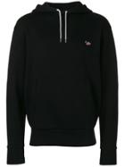 Maison Kitsuné Logo Embroidered Hoodie - Black