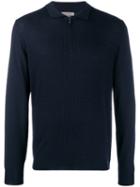 Corneliani Long-sleeved Zip-up Pullover - Blue