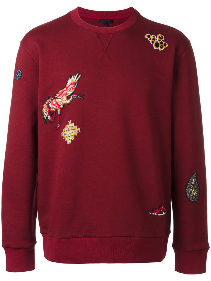 Lanvin Patched Sweatshirt, Men's, Size: Large, Red, Cotton