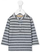 Gold - Striped Henley T-shirt - Kids - Cotton/wool - 18 Mth, Grey