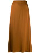 Vanessa Bruno Satin Midi Skirt - Brown