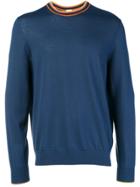 Paul Smith Striped Neck Sweater - Blue