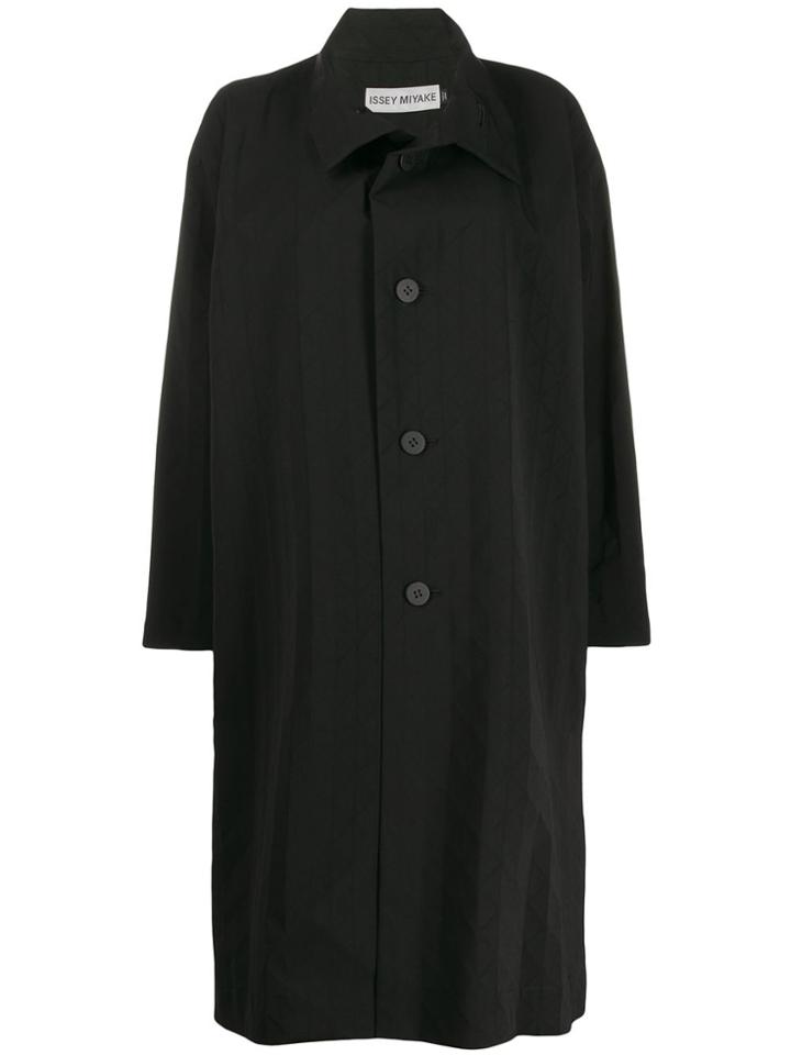 Issey Miyake Side Slit Raincoat - Black