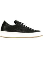 Philippe Model Panelled Lace-up Sneakers, Men's, Size: 42, Black, Calf Leather/leather/cotton/rubber