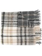 Luisa Cerano Oversized Check Scarf - Grey
