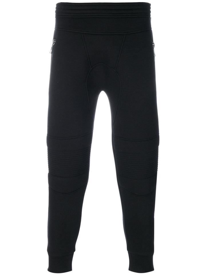 Neil Barrett - Ribbed Waistband Track Pants - Men - Cotton/polyurethane/spandex/elastane/viscose - L, Black, Cotton/polyurethane/spandex/elastane/viscose