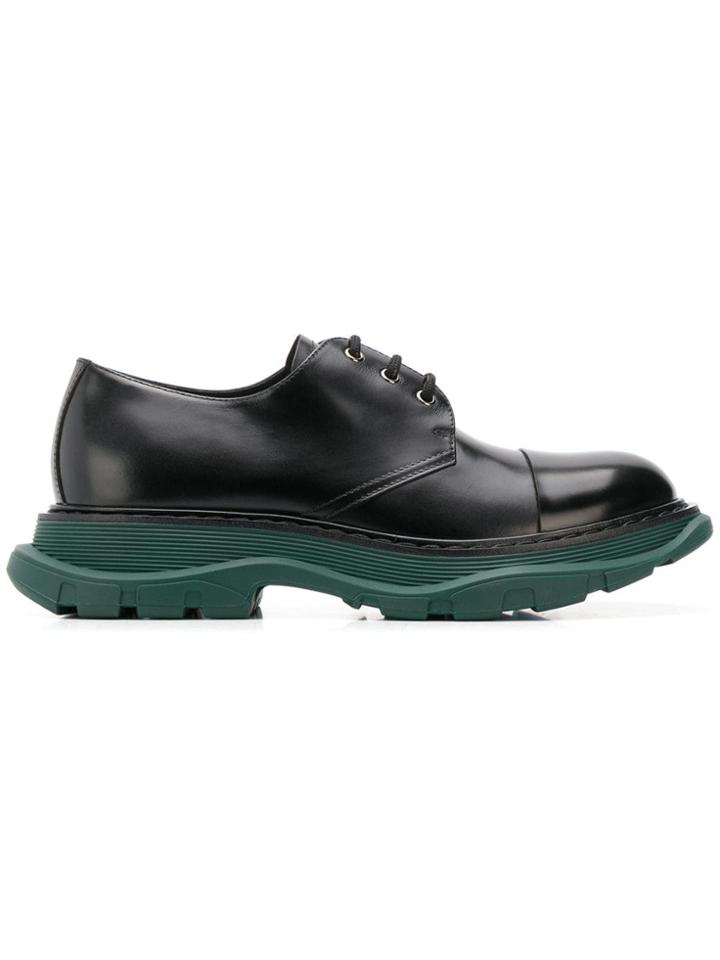 Alexander Mcqueen Contrast Sole Derby Shoes - Black