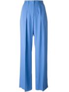 Msgm Wide Leg Trousers, Women's, Size: 40, Blue, Acetate/viscose/polyester