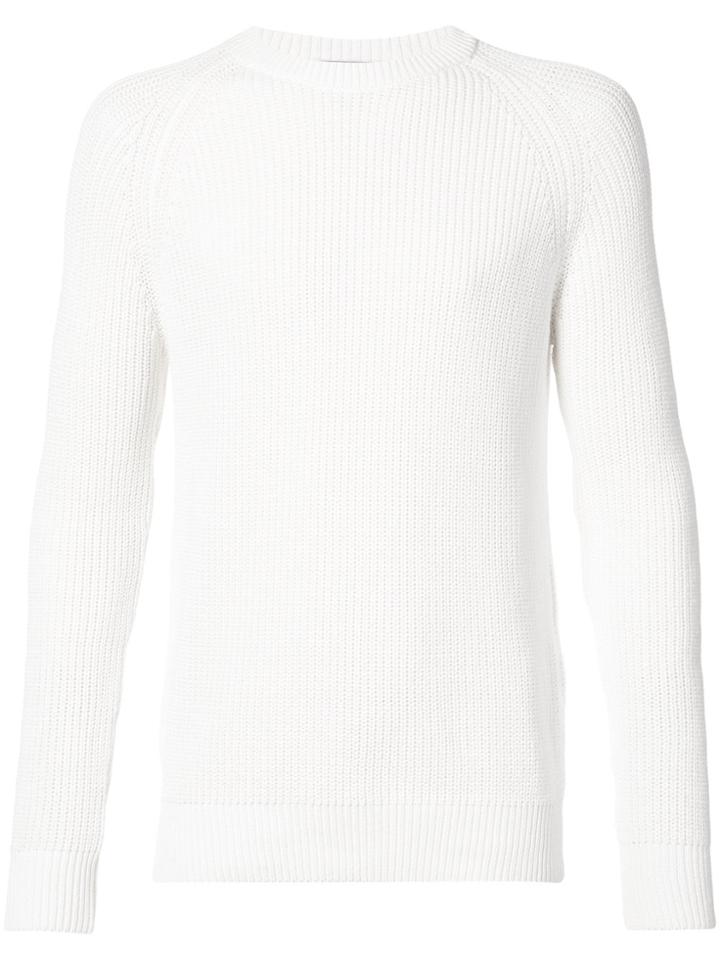 Ami Alexandre Mattiussi Ribbed Knit Sweater - White