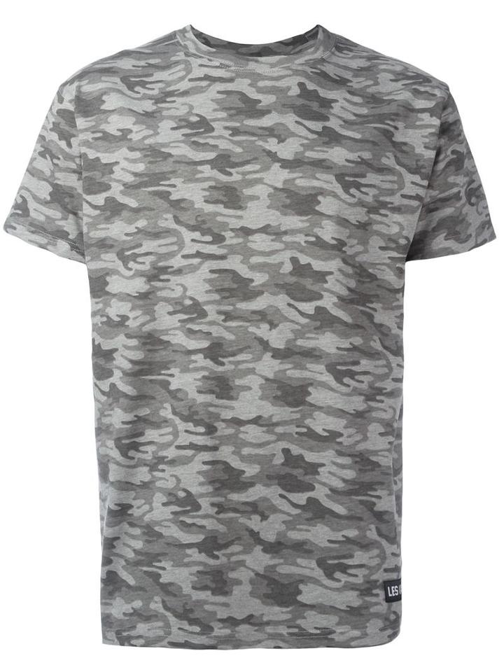 Camouflage Print T-shirt, Men's, Size: Xl, Grey, Cotton, Les (art)ists