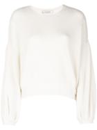 Valentino Ribbed Knit Sweater - Nude & Neutrals
