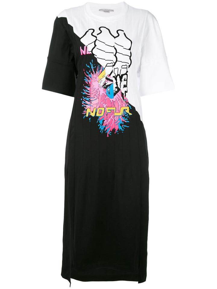 Stella Mccartney Multi-print T-shirt Dress, Women's, Size: 44, Black, Cotton