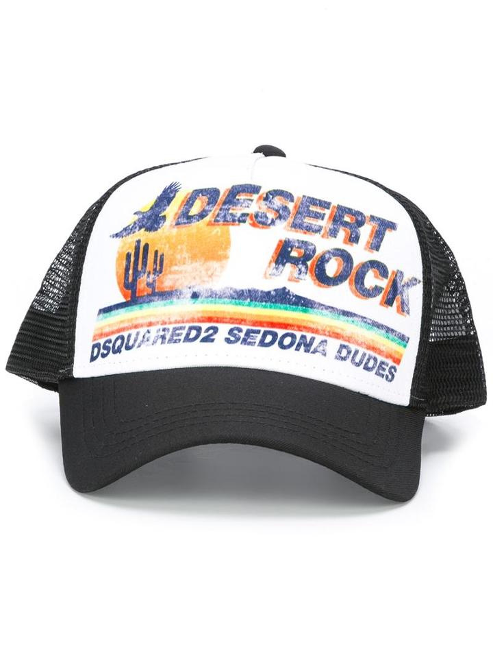 Dsquared2 Desert Rock Trucker Cap, Men's, Black, Polyester