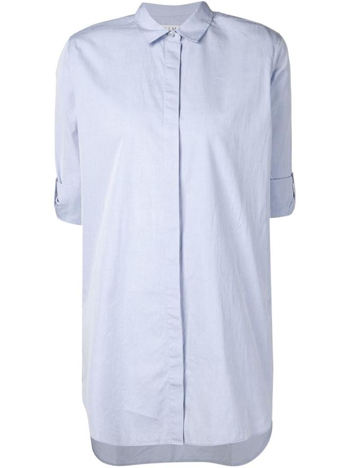 Mih Jeans Long Classic Shirt, Women's, Size: Xs, Blue, Cotton