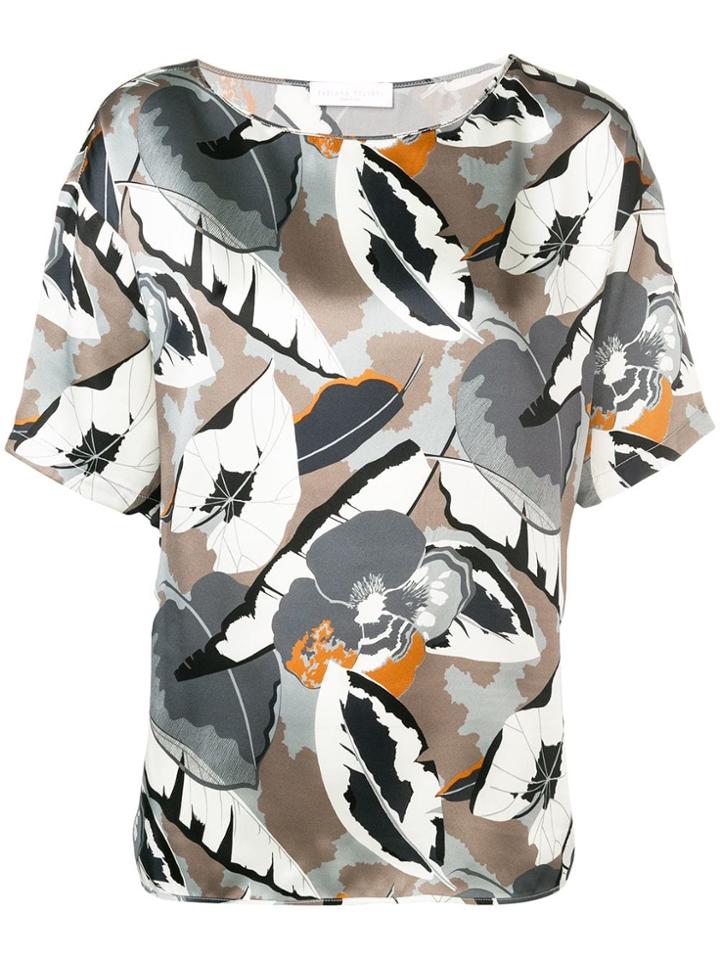 Fabiana Filippi Floral Short Sleeve Blouse - Grey