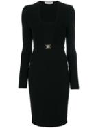 Versace Collection - Layered Belted Dress - Women - Polyester/viscose - 44, Black, Polyester/viscose