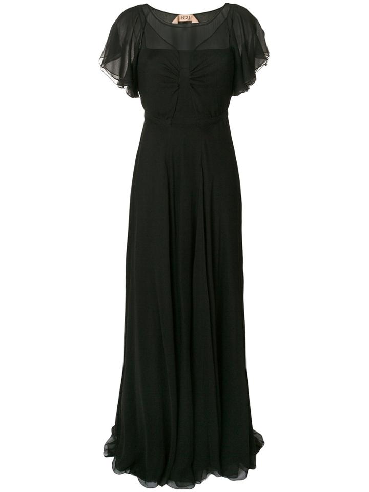 No21 Mesh Overlay Gown - Black