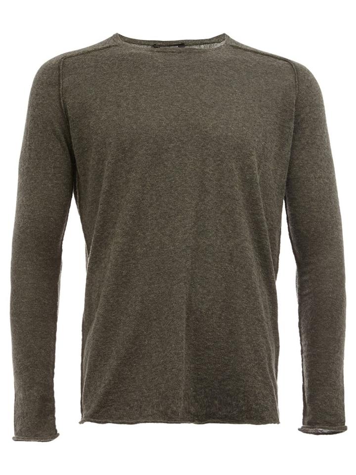 Roberto Collina Exposed Seam Sweater, Men's, Size: 50, Grey, Nylon/alpaca/merino