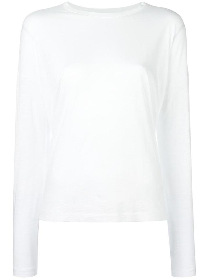 Vince Ribbed Trim Sweatshirt, Women's, Size: Medium, White, Cotton