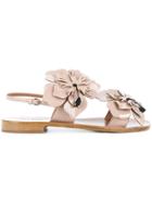 Miu Miu Floral Strap Sandals - Pink & Purple