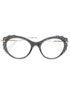 Miu Miu Eyewear Cat Eye Glasses, Grey, Acetate/metal (other)