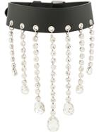 Alessandra Rich Crystal Drop Necklace - Black